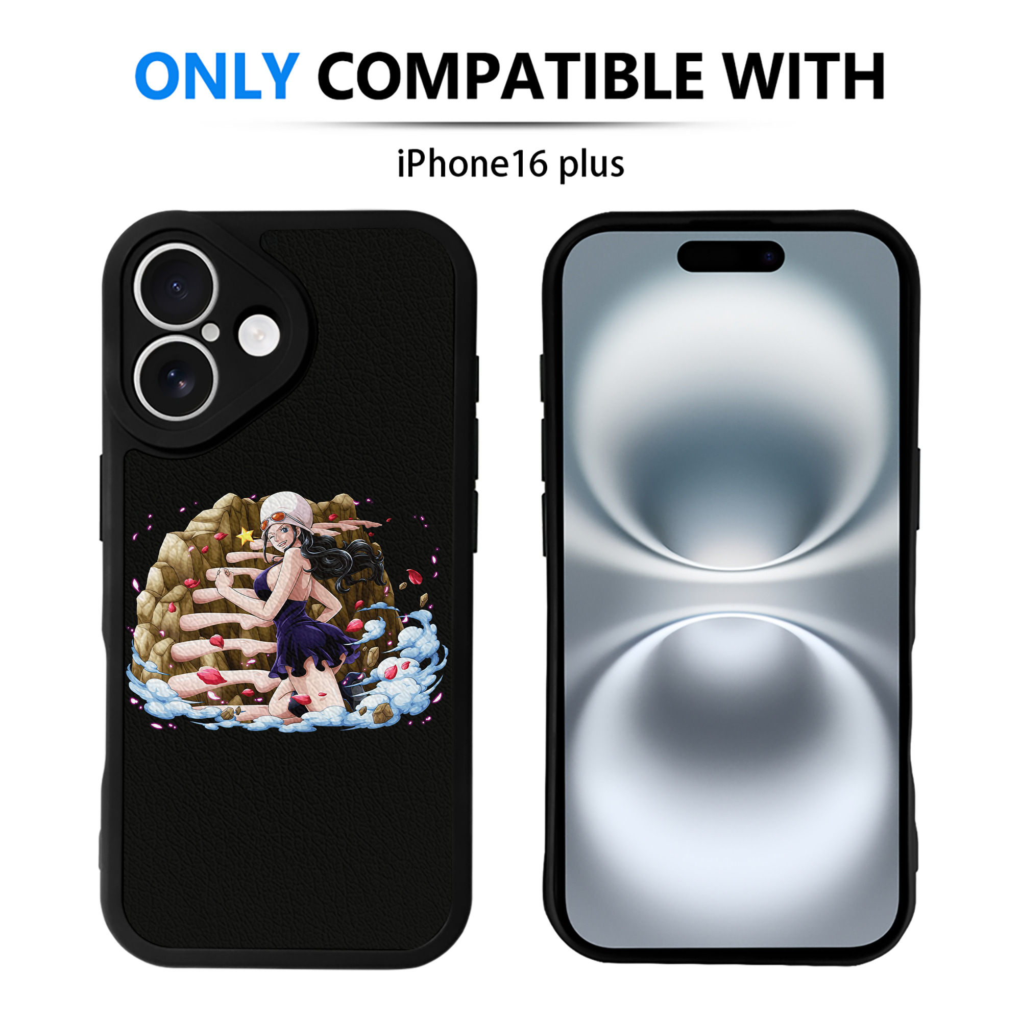 （画像用） ワンピース ニコ・ロビン ONE PIECE Nico Robin 【iPhone 16シリーズ対応】シリコンスマホケース（レザー調） 材質：シリコン